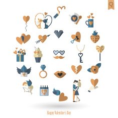 Happy Valentines Day Icons N225