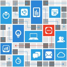 Abstract communication scheme with color tiles
