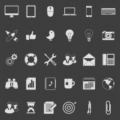 Vector Icons set Light on dark Part 2