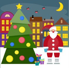winter holiday picture for greeting cards funny cartoon Santa