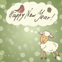 Greeting card with sheep N2