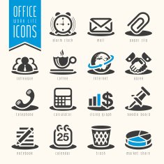 Office work life icon set