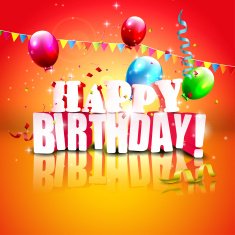 Realistic colorful Birthday background