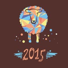 Vector card with sheep and 2015 N4