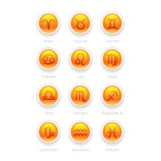 Buttons with Zodiac Symbol Icons