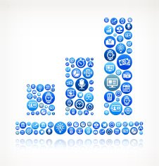 Bar Graph Business and Finance Vector Buttons Background