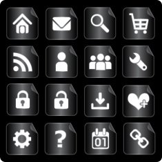 black sticker icons
