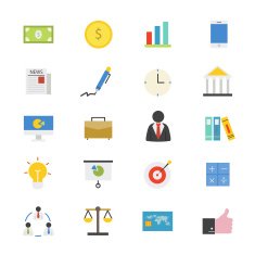 Business and Finance Flat Icons color
