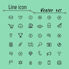 Line icon vector set
