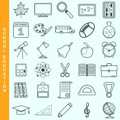 Education vector icons set