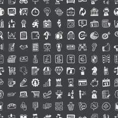doodle business seamless pattern background N3