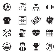 Soccer football clubvector buttons set