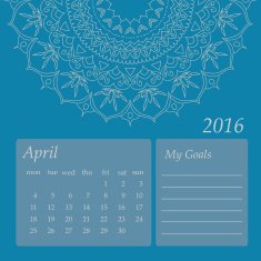 Mandala April 2016 calendar Islam Arabic Indian ottoman motifs