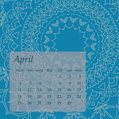 Mandala April 2016 calendar Round Ornament Pattern