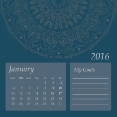 Mandala Calendar January 2016