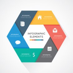 infographic elements hexagon