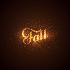 Fall label with light sparkles