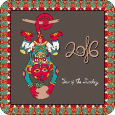 original design for new year celebration with decorative ape