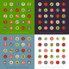 Christmas icons set N64