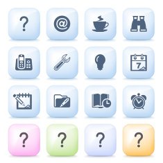 Organizer icons on color buttons