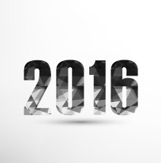New Year 2016 in low poly style Vector illustration N3