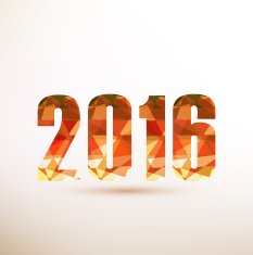 New Year 2016 in low poly style Vector illustration N4