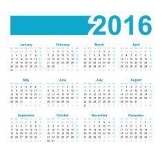Calendar of the year 2016 N5