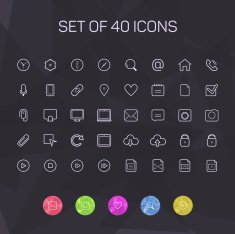 Thin line icons for Web and Mobile vector