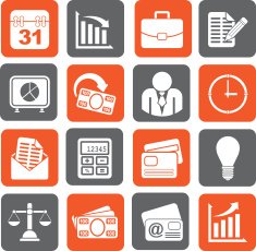 Silhouette Business and office icons N4