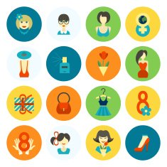 Womans Day Icon Set N57