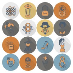 Womans Day Icon Set N63