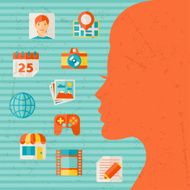 Social media concept illustration in flat design style N3