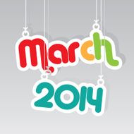 March 2014 Paper Hanging Sign -eps10 vector