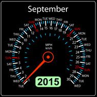 calendar speedometer car September