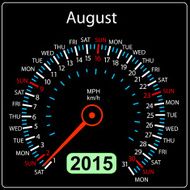 calendar speedometer car August