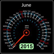 calendar speedometer car June