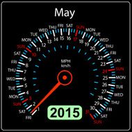 calendar speedometer car May