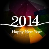 Stylish happy new year 2014 colorful holiday background