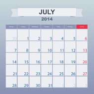 Calendar to schedule monthly July 2014