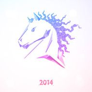 Horse Happy new year 2014 Vector eps 10 N2