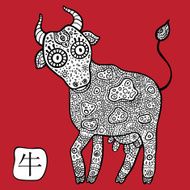 Chinese Zodiac Animal Astrological Sign Cow N3