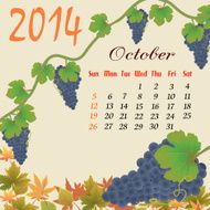 Calendar for 2014 October