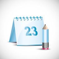 Calendar and pen