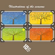 Seasons in the tree cover illustration N3