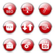 SEO Internet Sign Red Vector Button Icon Design Set 6 N11