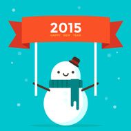snowman with 2015 sign
