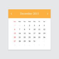 Calendar page for December 2015 N10