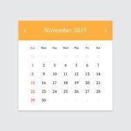 Calendar page for November 2015 N10