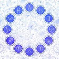 Watercolor zodiac signs set