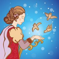 Winter fairy Vector illustration